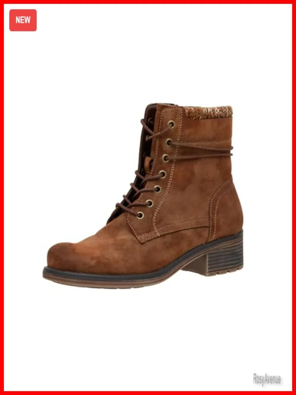 Lace up boot with Memory Foam and side zipper